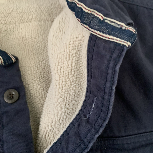 Vintage 90s Levi’s Jacket Mens XL Fleece Lined Shacket Blue Shirt Pockets - Picture 7 of 8